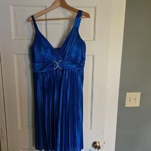 Taboo Royal Blue Pleated Midi Dress